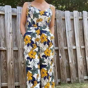 anthropologie floral jumpsuit, brand new